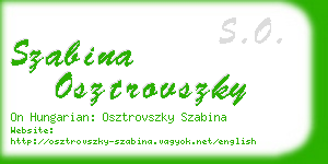 szabina osztrovszky business card